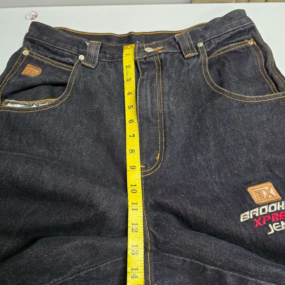 Brooklyn Xpress Cargo‎ Jeans Mens 34 (fits 30x33) Black Baggy Streetwear Y2K - Picture 11 of 15
